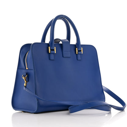 Saint Laurent Calfskin Small Monogram Cabas Blue Majorelle 3 of 15