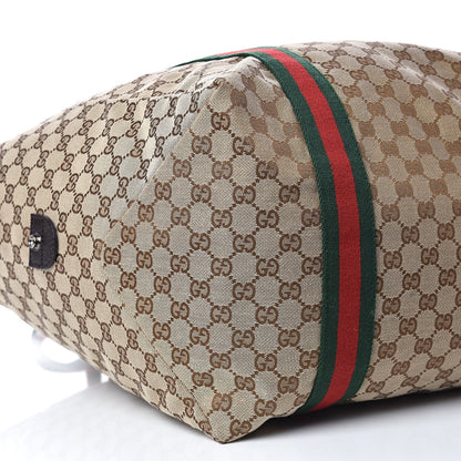 Gucci GG Monogram Web Medium Collapsible Carry On Duffle Beige Brown 9 of 10