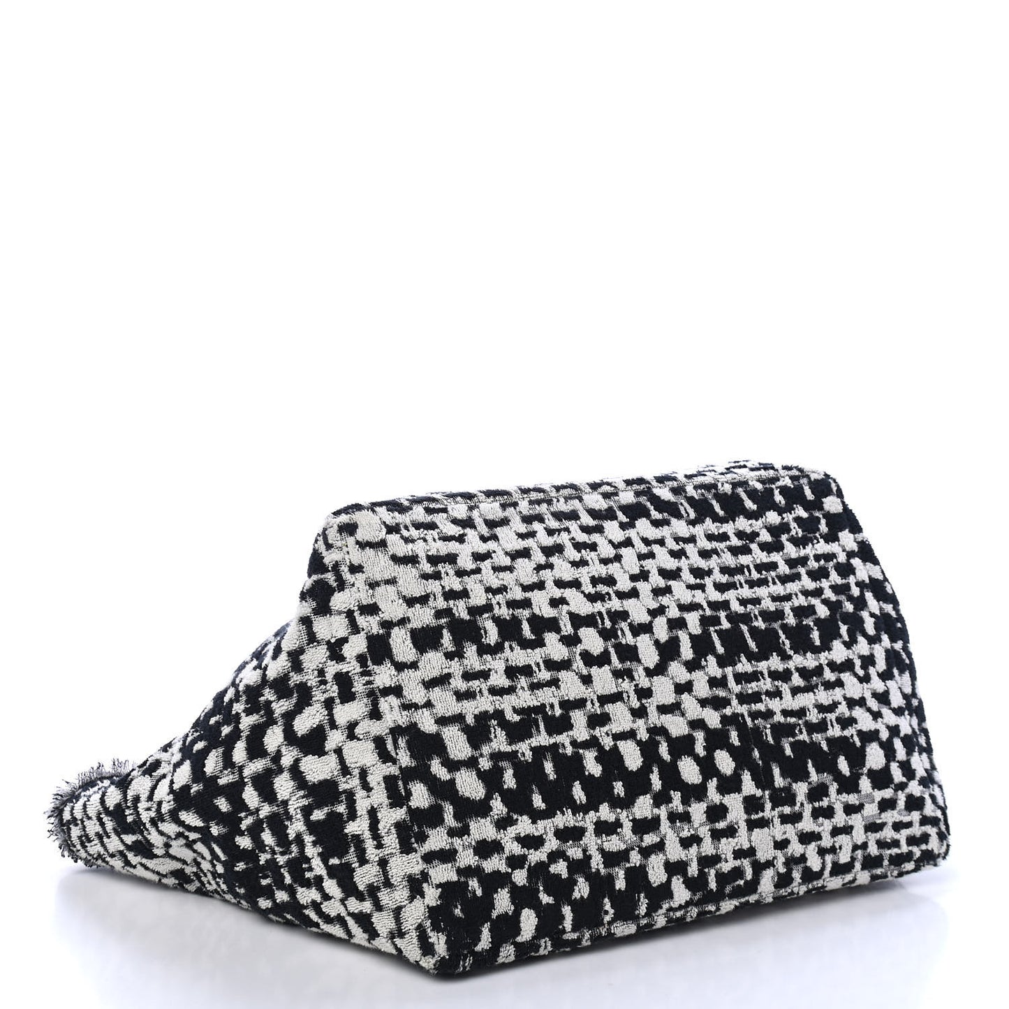 Terry Cotton CC Tweed Tote Black White