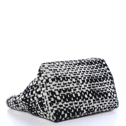 Chanel Terry Cotton CC Tweed Tote Black White 3 of 4