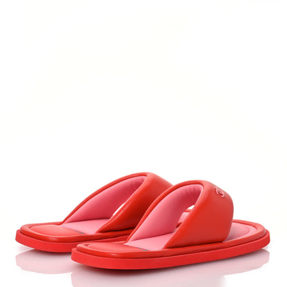 Chanel Lambskin Padded Pool Thong Sandals 40 Light Red Pink 4 of 15