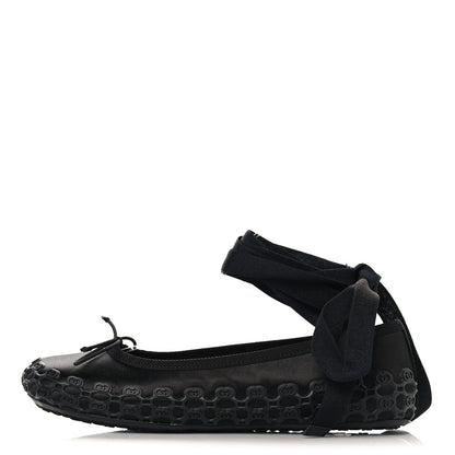 Gucci Rubber Satin Ballerina Flats 38 Black 1 of 9