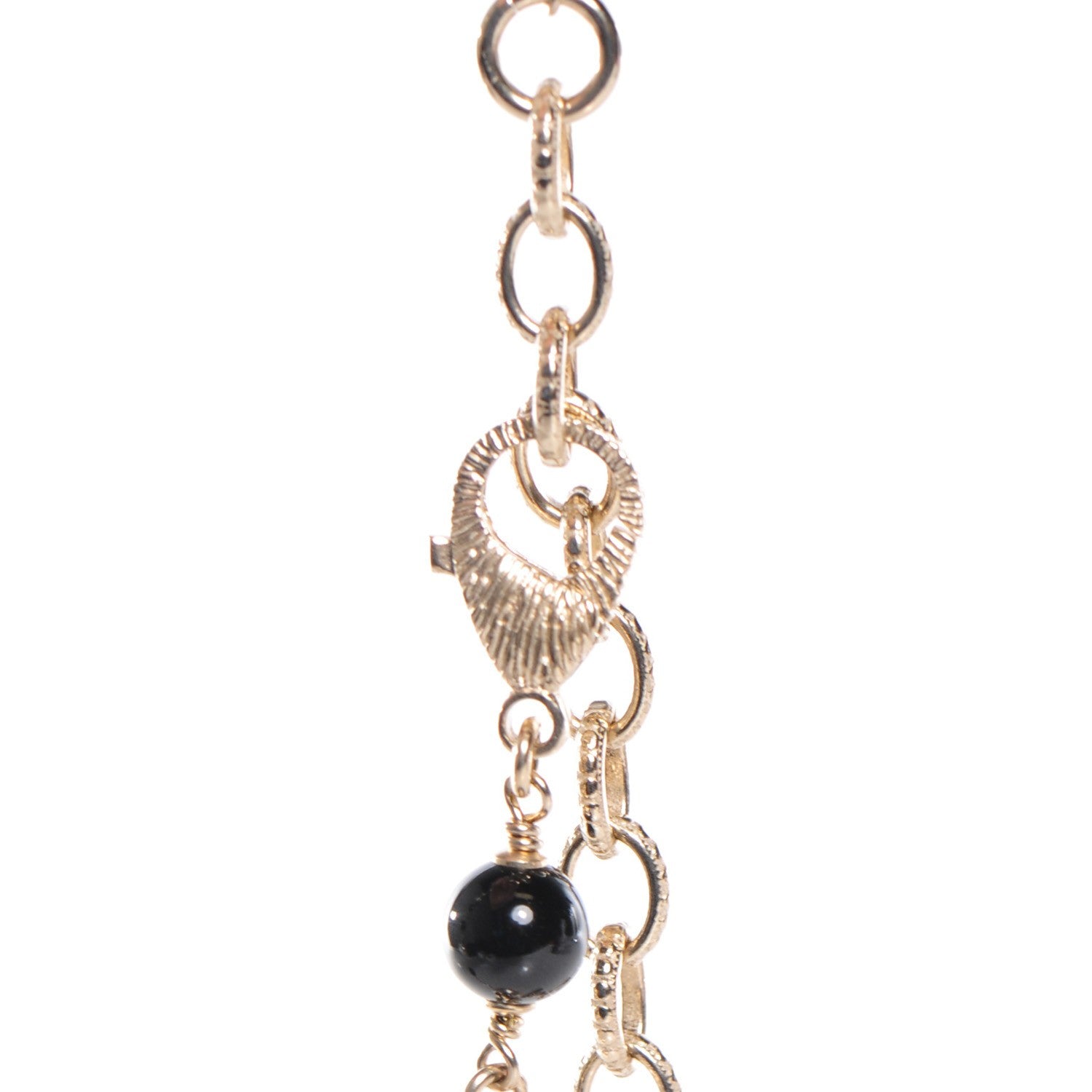 Chanel Pearl Beaded CC Short Necklace Silver Black 2 of 2