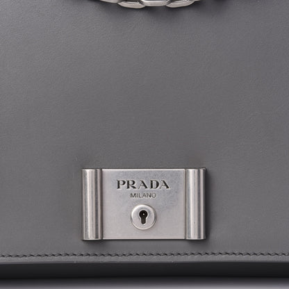 Prada City Calf Metal Closure Shoulder Bag Marmo 8 of 8
