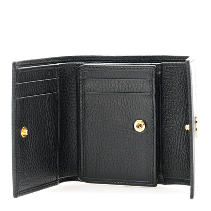 Gucci Dollar Calfskin GG Marmont Tri-Fold Wallet Black 5 of 9