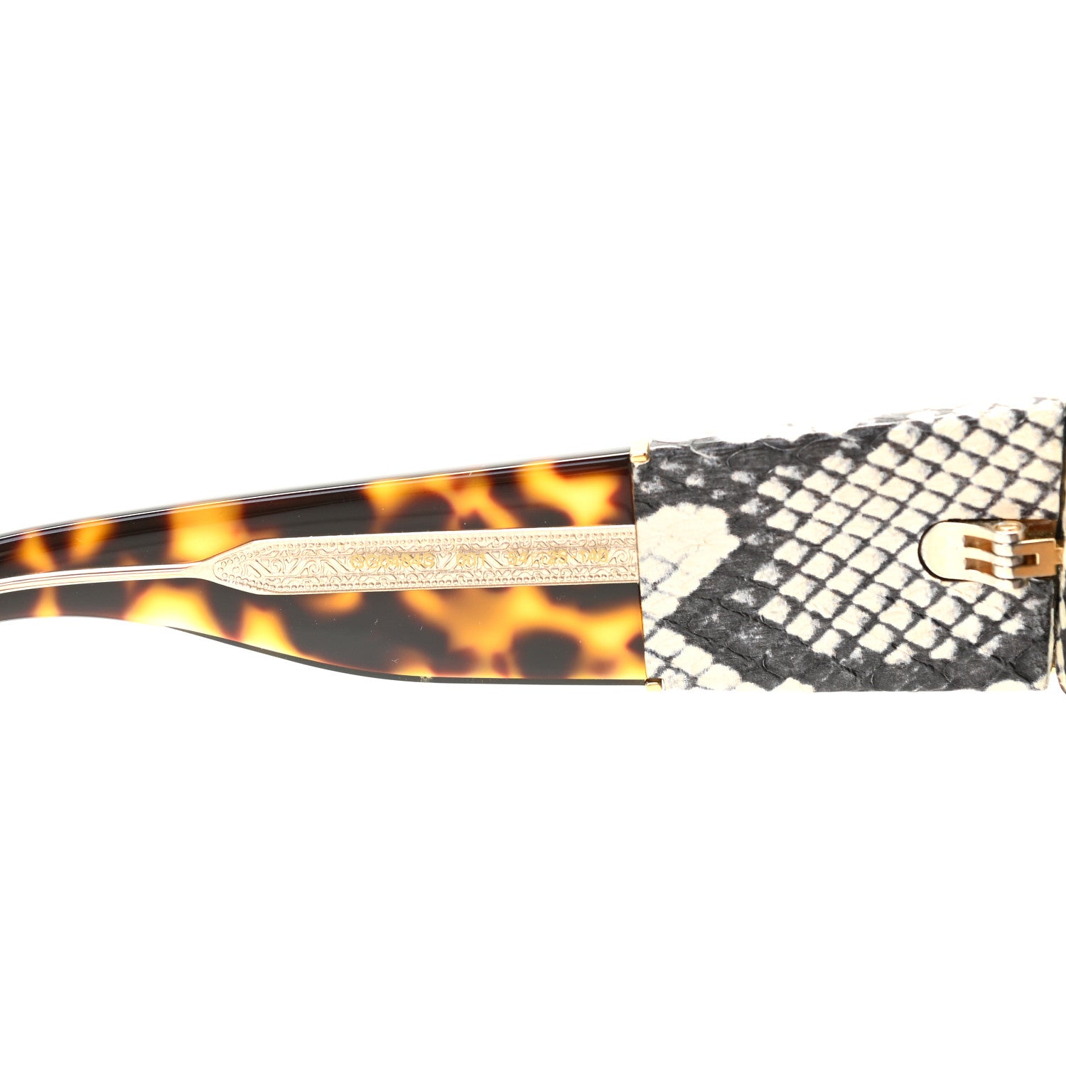 Gucci Snakeskin Acetate Square Sunglasses GG0484S Havana 5 of 7
