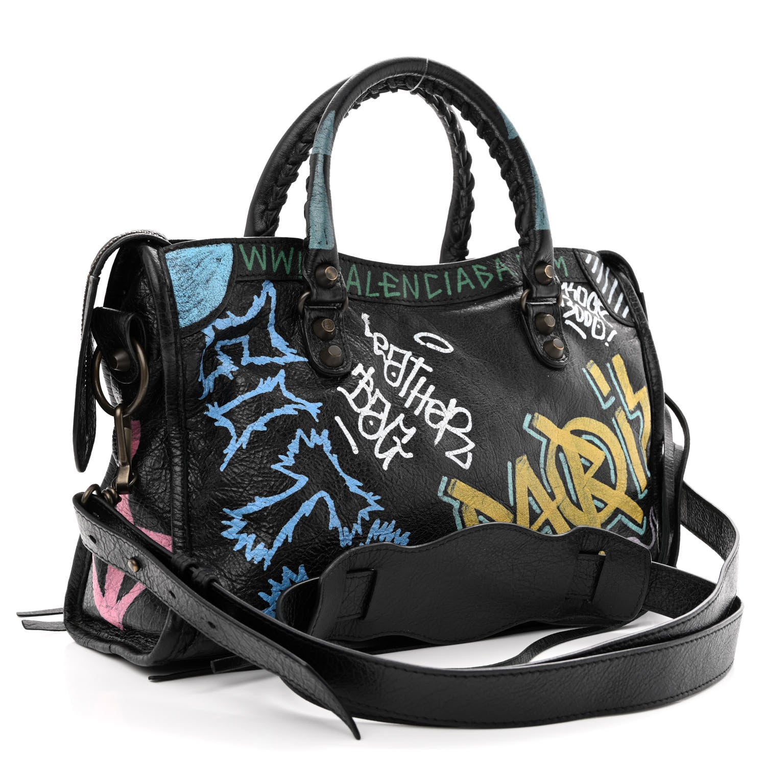 Balenciaga Agneau Graffiti All Over Classic Hardware S City Black Multicolor 3 of 12