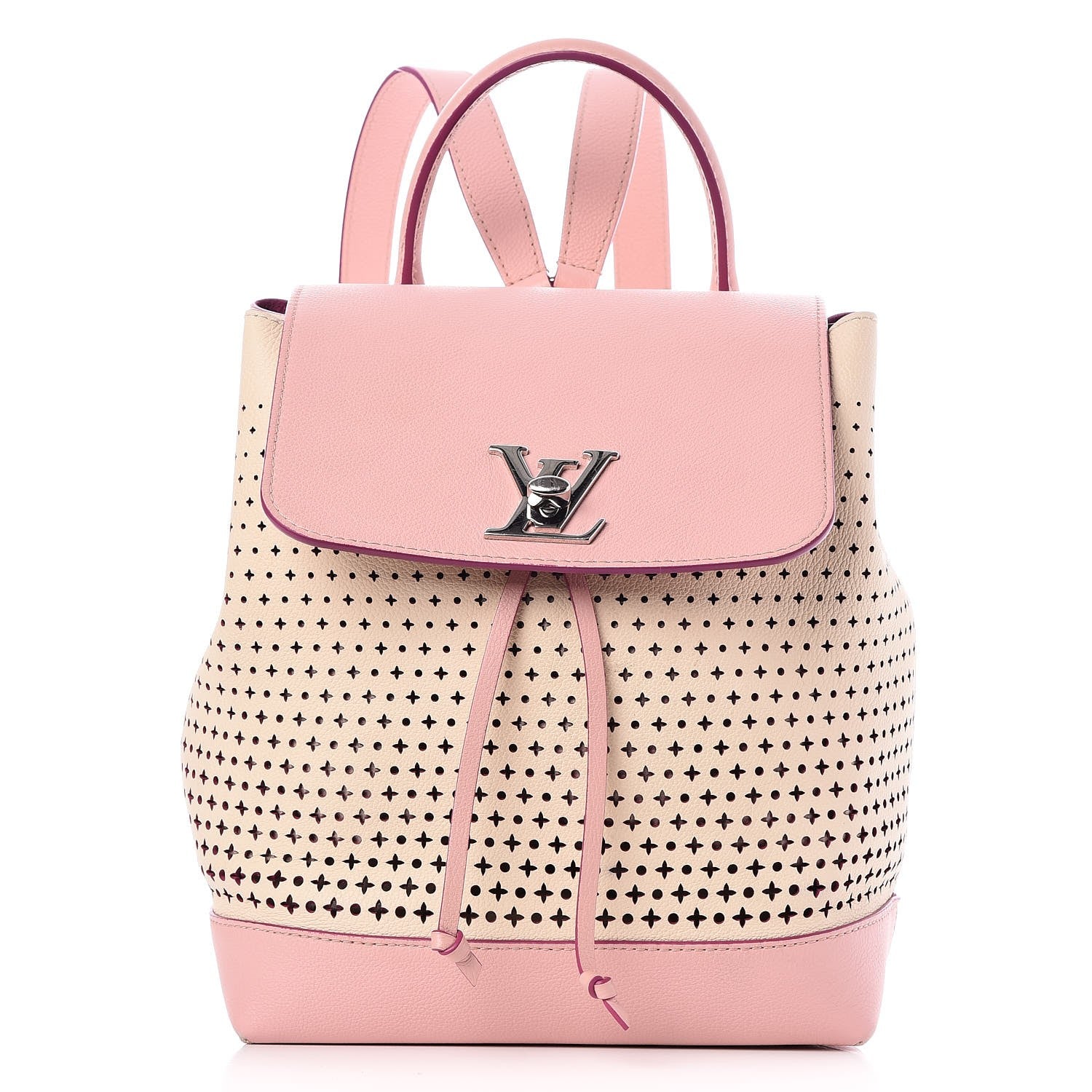 Louis Vuitton Perforated Calfskin Lockme Backpack Rose Poudre Creme 1 of 7
