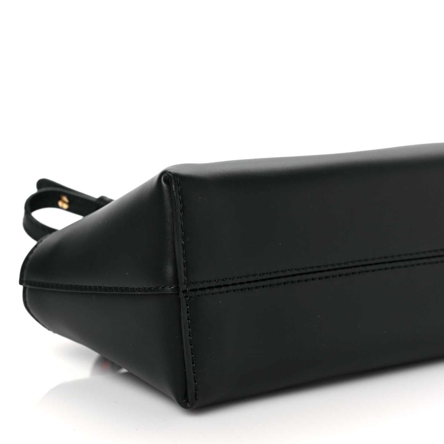 Fendi Vitello King Plexiglass Logo Embossed Mini By The Way Top Handle Boston Bag Black 6 of 7