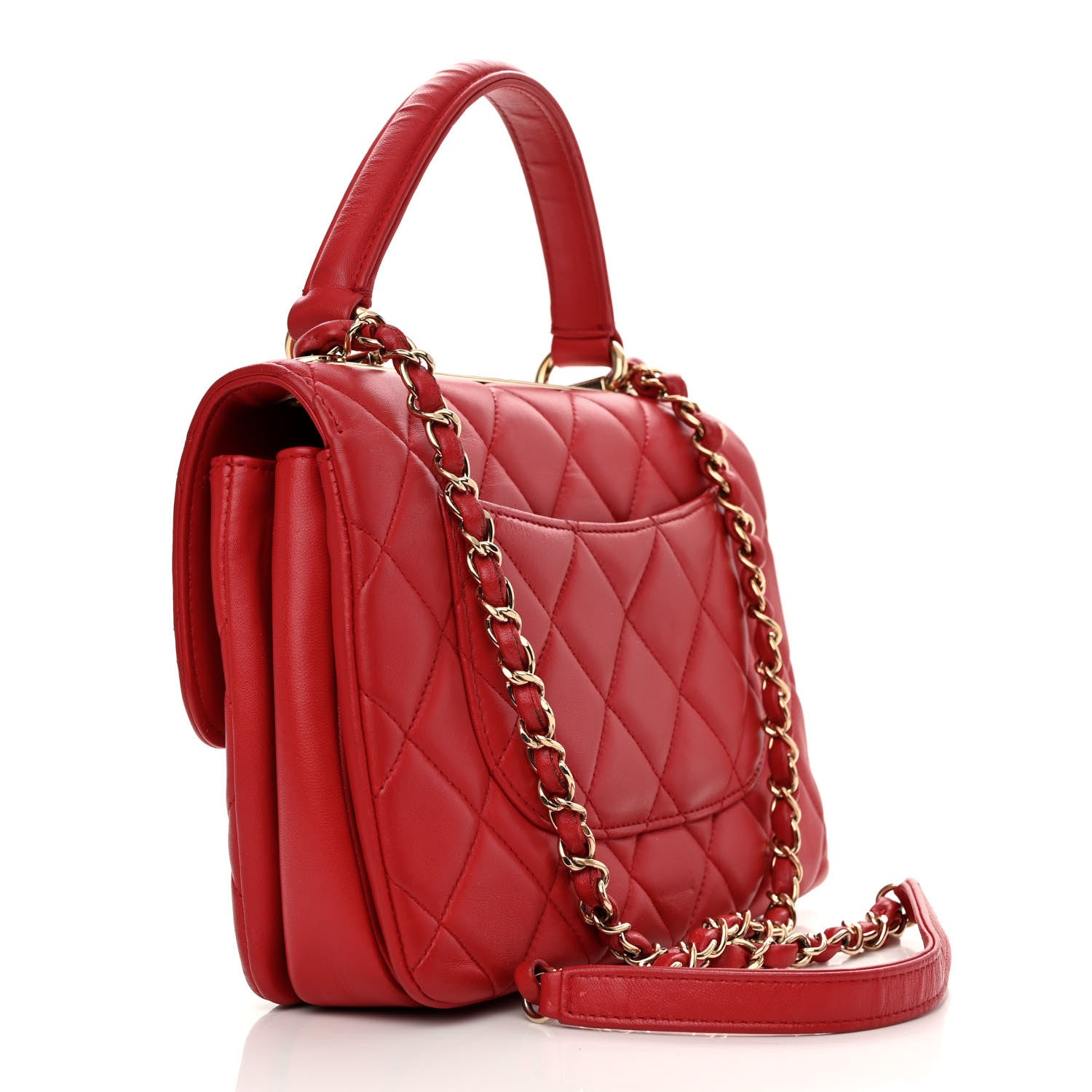 Chanel Lambskin Quilted Small Trendy CC Flap Dual Handle Bag Red 3 of 16