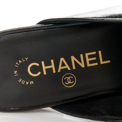 Chanel Shiny Calfskin Crystal CC Mules 36 Black 6 of 7