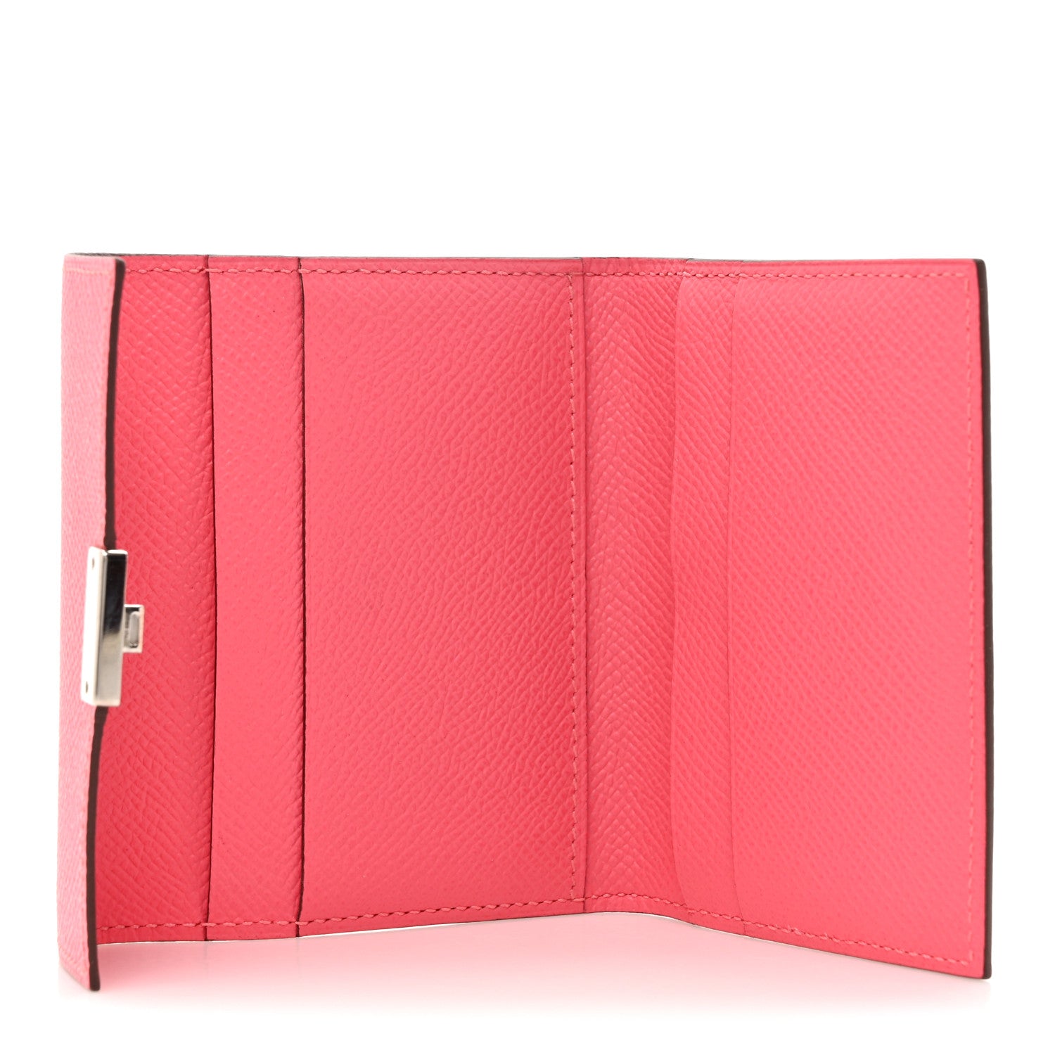 Hermes Epsom Mini Clic Card Holder Rose Azalee 5 of 11