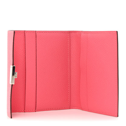 Hermes Epsom Mini Clic Card Holder Rose Azalee 5 of 11