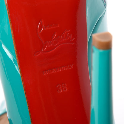 Christian Louboutin Patent Bianca 140 Pumps 38 Caraibes 6 of 7