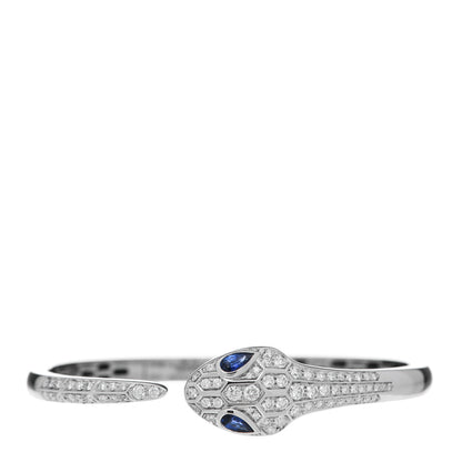 Bulgari 18K White Gold Diamond Blue Sapphire Serpent Bracelet S 1 of 10