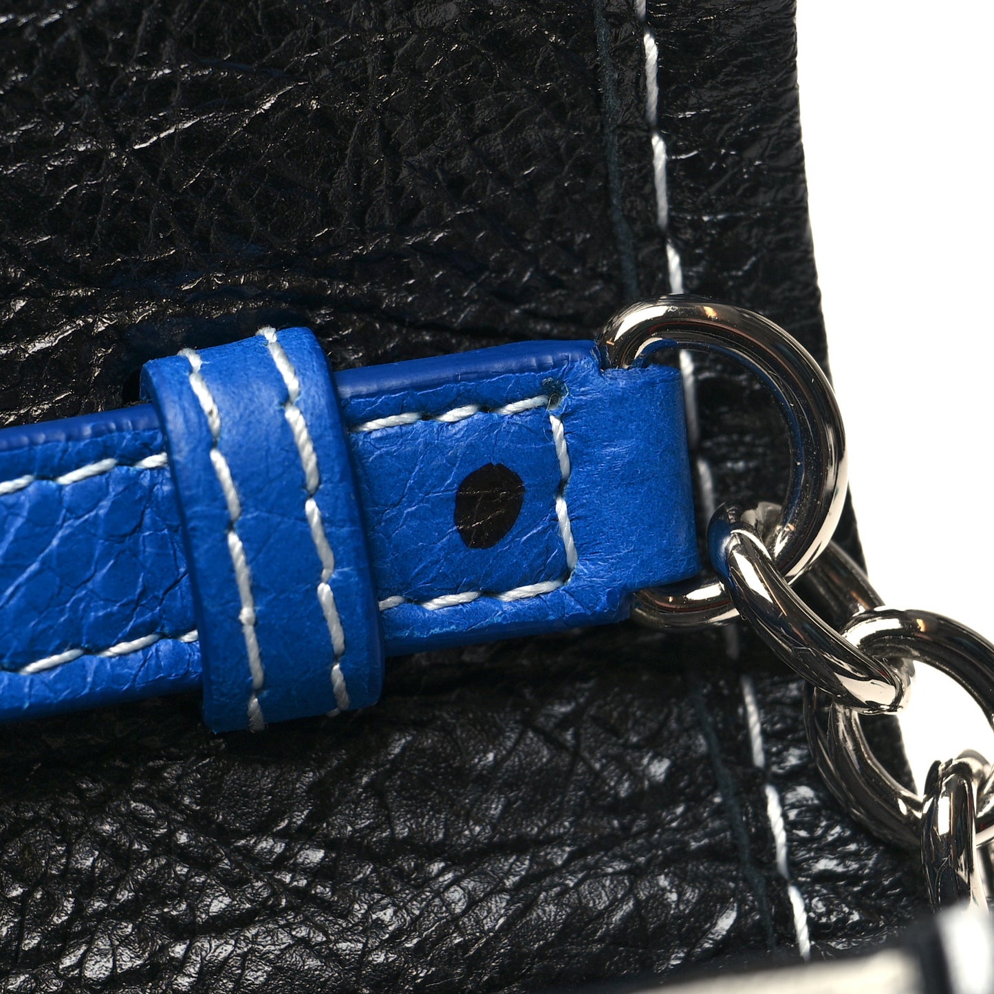 Agneau Arena Multicolore Bazar Chain Shoulder Bag Bleu White Black