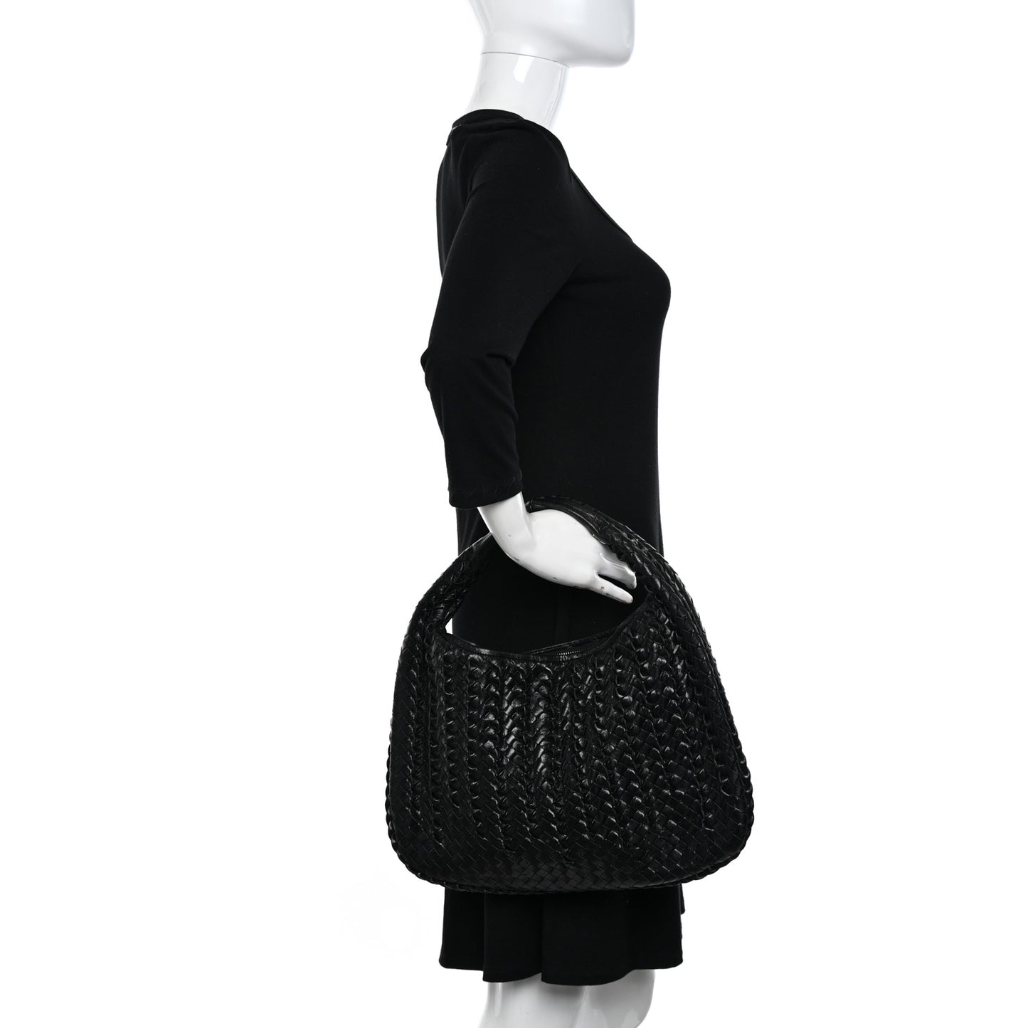 Nappa Intrecciato Medium Tornabuoni Hobo Black