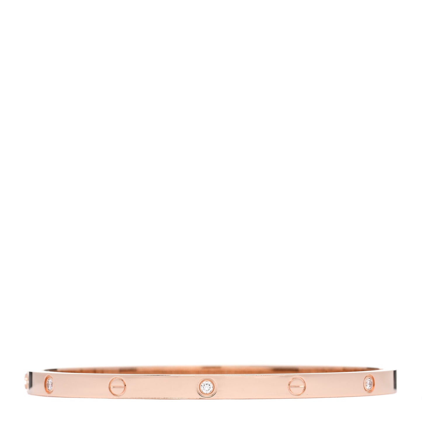 18K Pink Gold 6 Diamond Small LOVE Bracelet 16