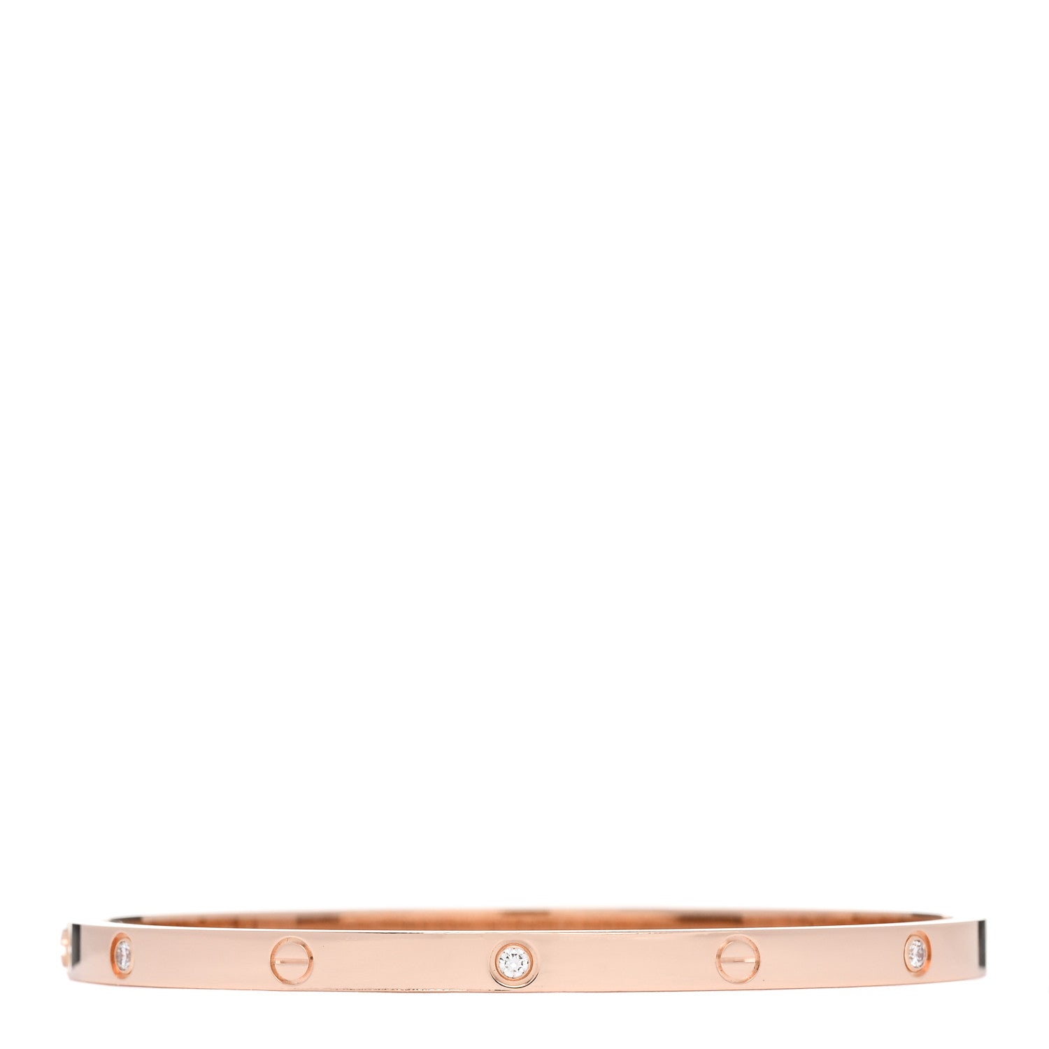 Cartier 18K Pink Gold 6 Diamond Small LOVE Bracelet 16 2 of 7