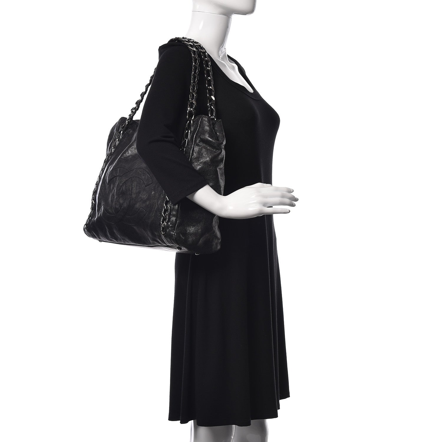 Chanel Glazed Calfskin Large Modern Chain Tote Black 2 of 27