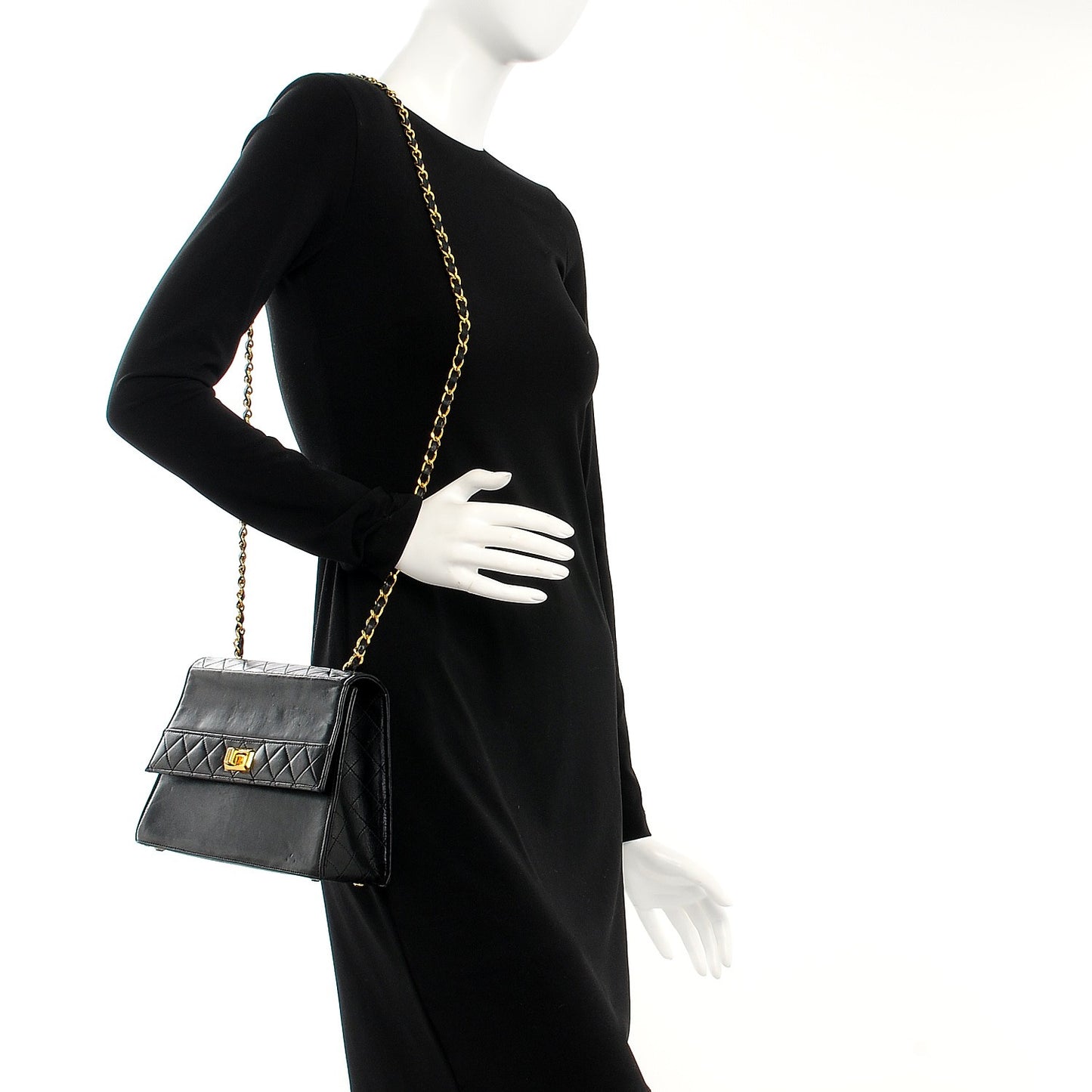 Lambskin Quilted Small Kelly Flap Black