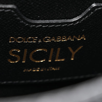 Dolce & Gabbana Woven Raffia Dauphine Sequin Embroidered Medium L'Amore Belleza Chain Miss Sicily Satchel Black Multicolor 6 of 10