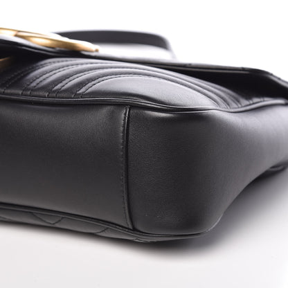 Gucci Calfskin Matelasse Medium GG Marmont Shoulder Bag Black 14 of 15