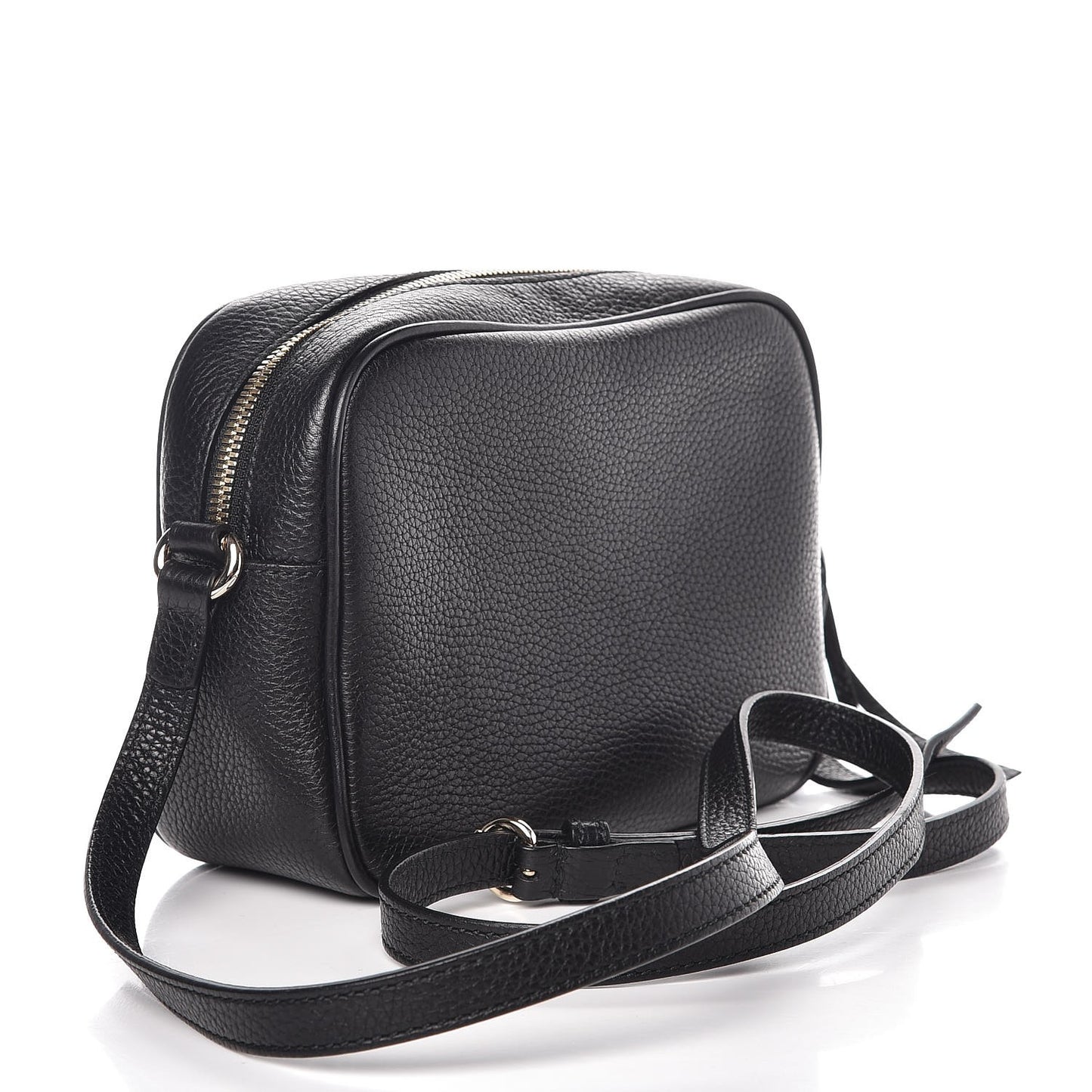 Pebbled Calfskin Small Soho Disco Bag Black