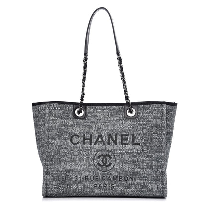 Chanel Canvas Small Deauville Tote Charcoal 1 of 8