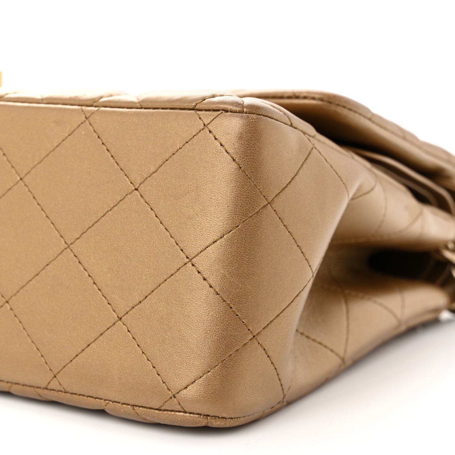 Chanel Metallic Lambskin Quilted Jumbo Double Flap Gold 10 of 12
