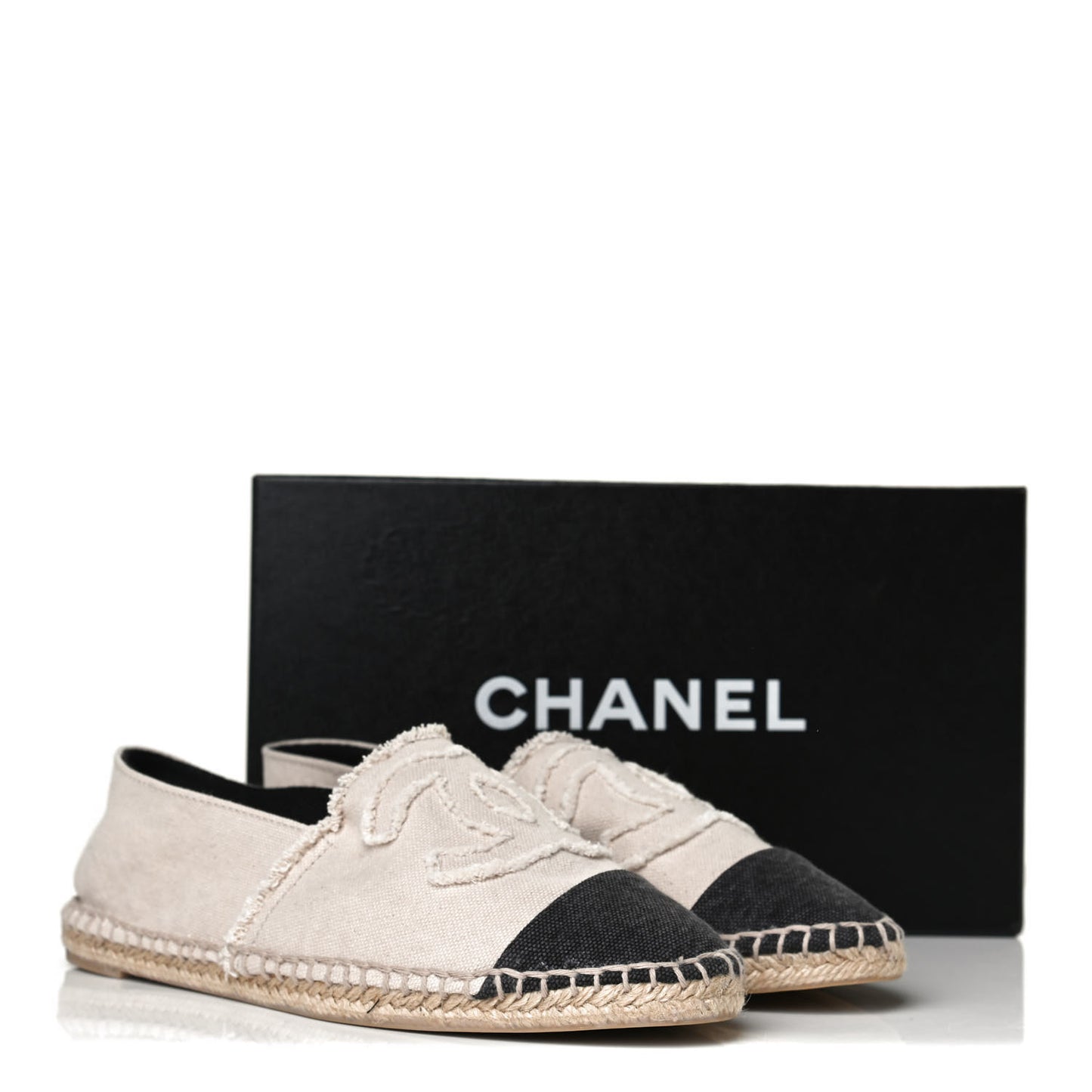 Canvas CC Espadrilles 39 Beige Clair Black