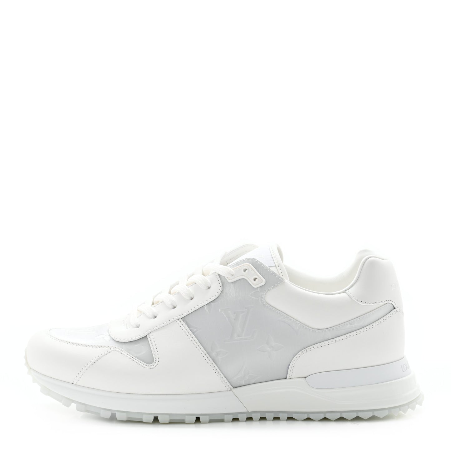 Iridescent Textile Monogram Calfskin Mens Run Away Sneakers 7 White