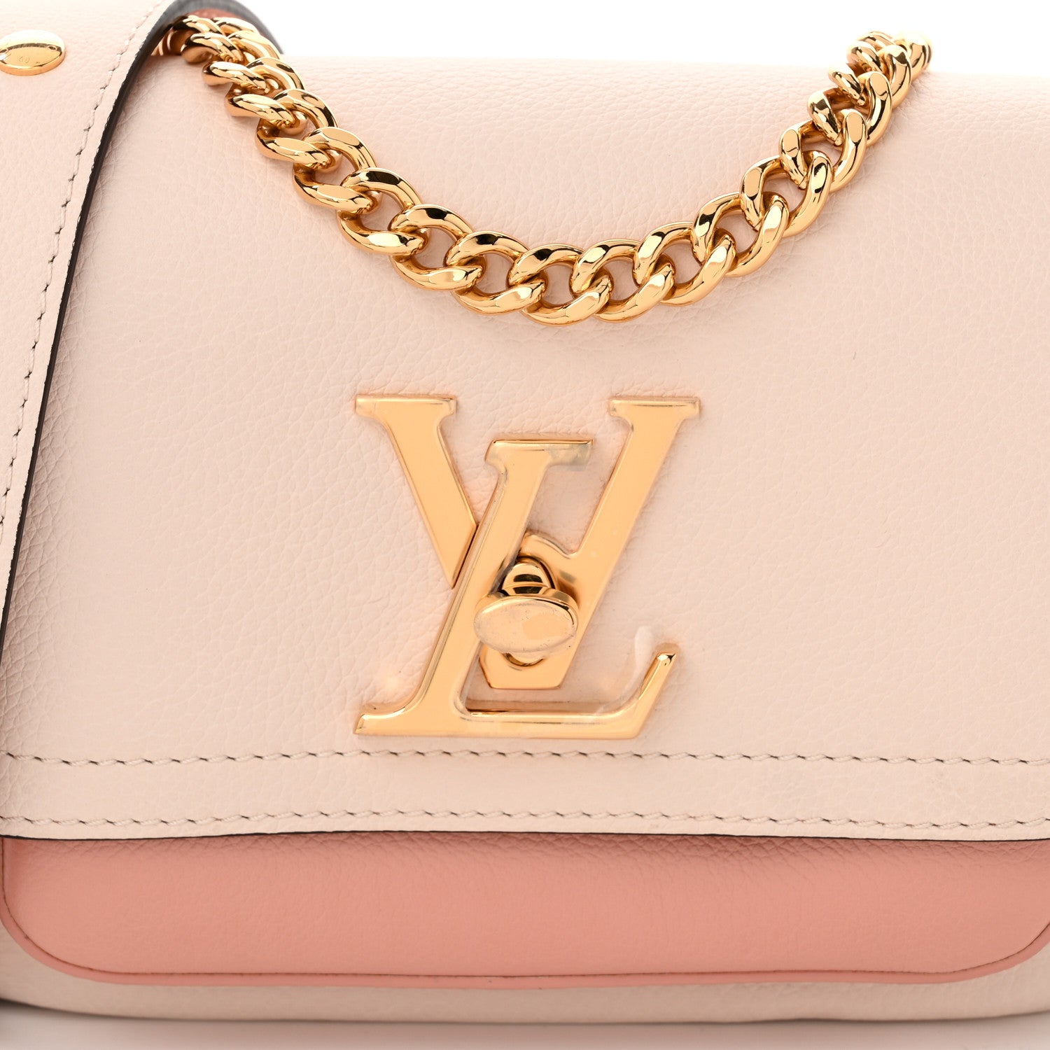 Louis Vuitton Grained Calfskin Lockme Tender Quartz 7 of 9