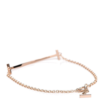 Tiffany 18K Rose Gold Diamond T Smile Bracelet 3 of 5
