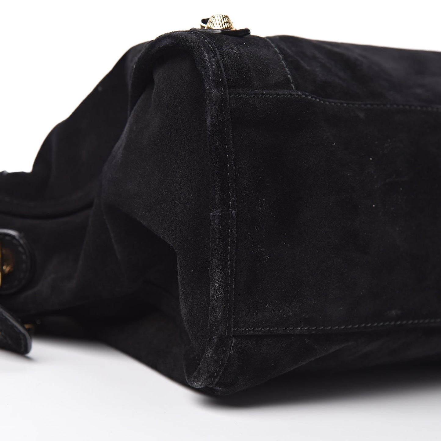 Baby Daim Suede Giant 12 Gold Hardware City Black