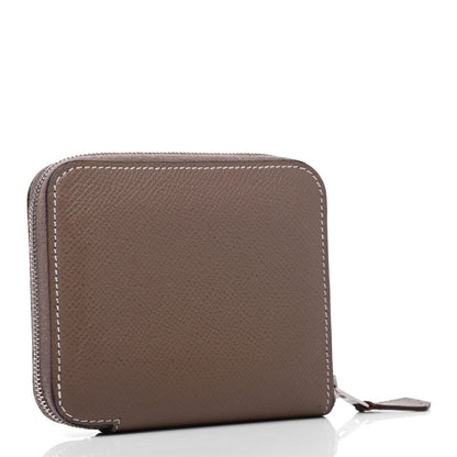 Hermes Epsom Silk'in Compact Wallet Etoupe 3 of 9