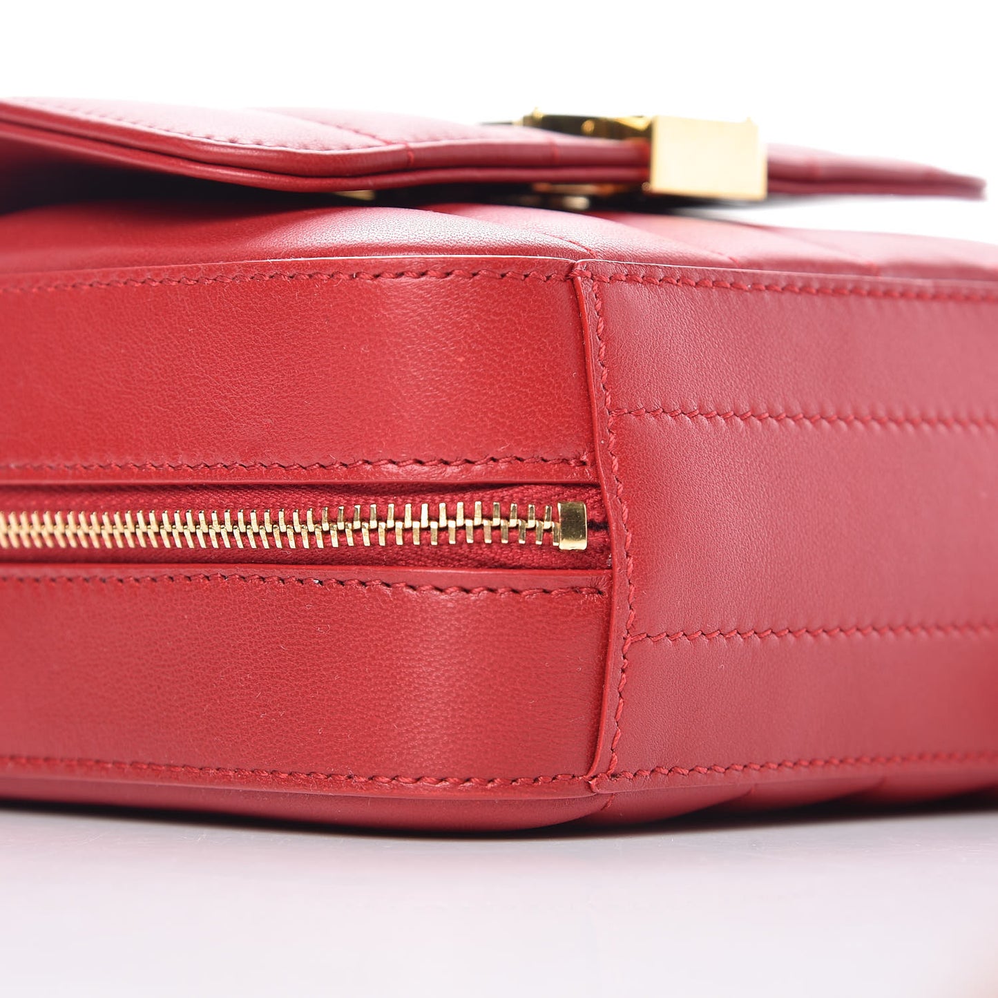 Lambskin Matelasse Monogram Mini Vicky Camera Bag Rouge