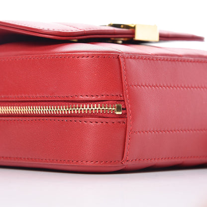 Saint Laurent Lambskin Matelasse Monogram Mini Vicky Camera Bag Rouge 7 of 9