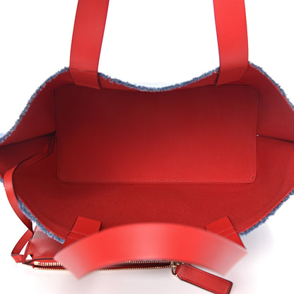 Valentino Garavani Denim Vlogo Small Escape Tote Blue Red 6 of 10
