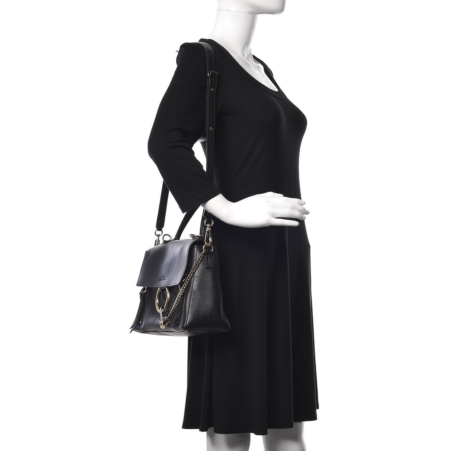 Chloe Calfskin Small Faye Day Shoulder Bag Black 2 of 10