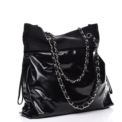 Chanel Vinyl Spirit Drawstring Tote Black 3 of 7