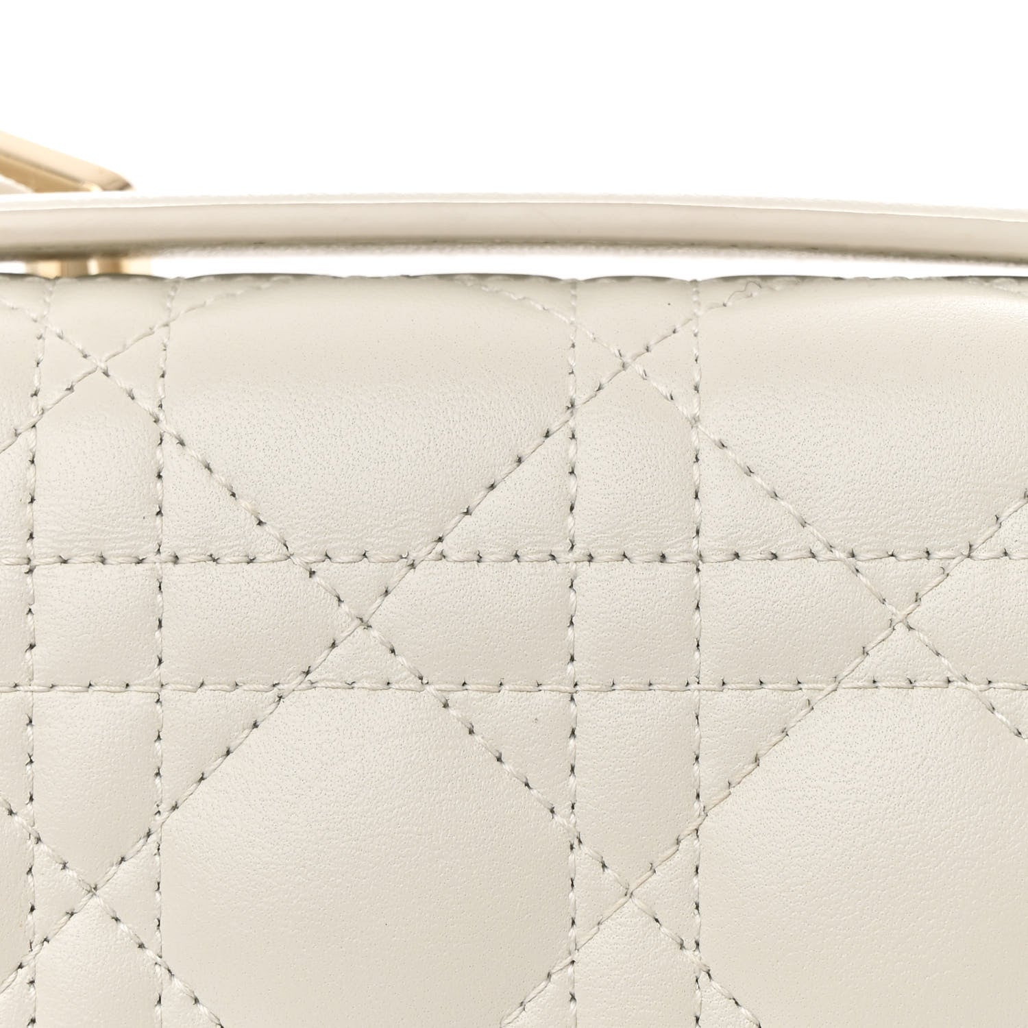 Christian Dior Lambskin Cannage My Dior Top Handle Bag White 7 of 13