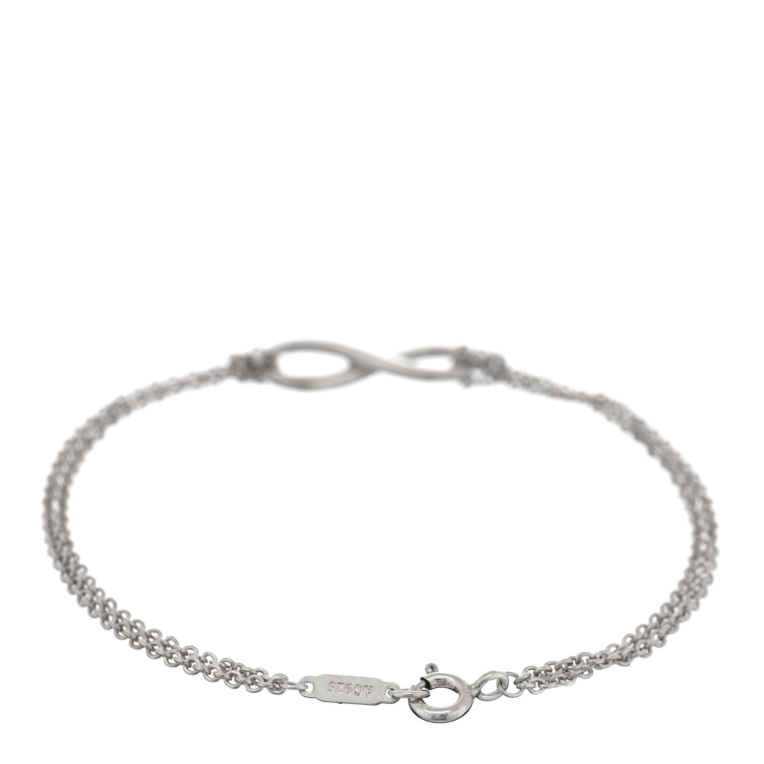 Tiffany Sterling Silver Infinity Double Chain Bracelet 2 of 3