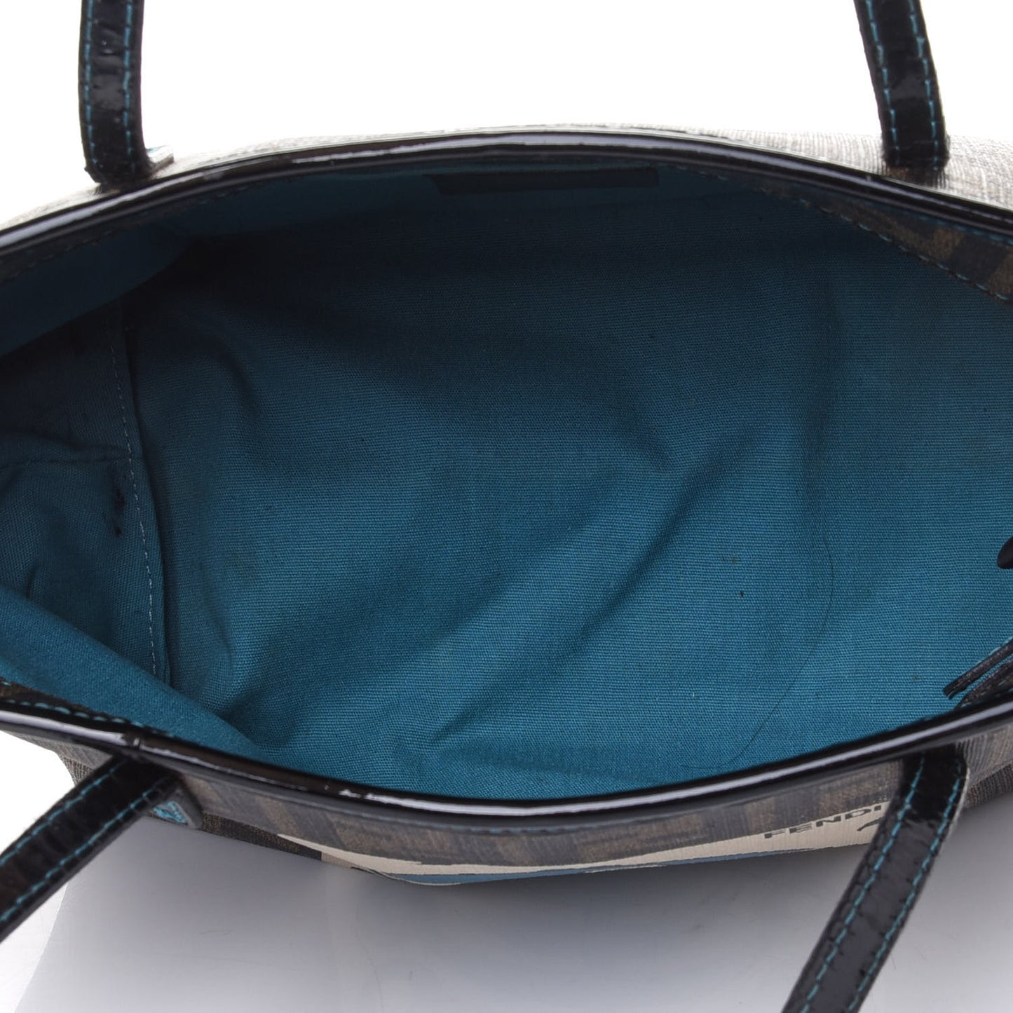 Zucca Spalmati Patent Fortune Print Mini Roll Tote Tobacco