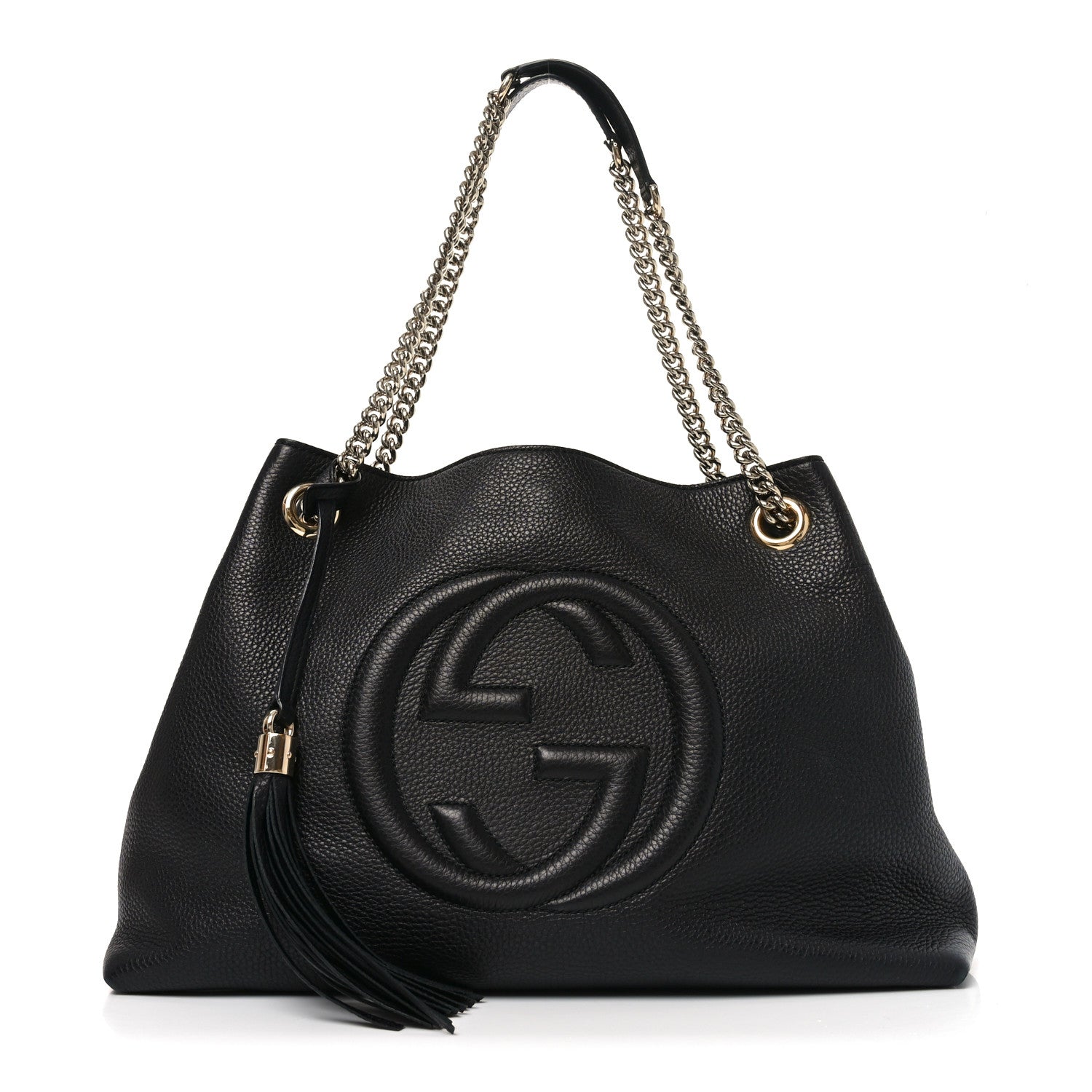 Gucci Pebbled Calfskin Medium Soho Chain Shoulder Bag Black 1 of 10