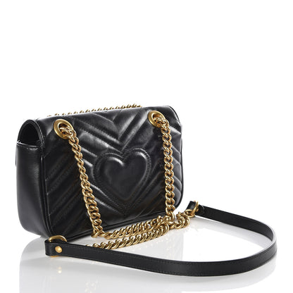 Gucci Calfskin Matelasse Mini GG Marmont Shoulder Bag Black 2 of 9