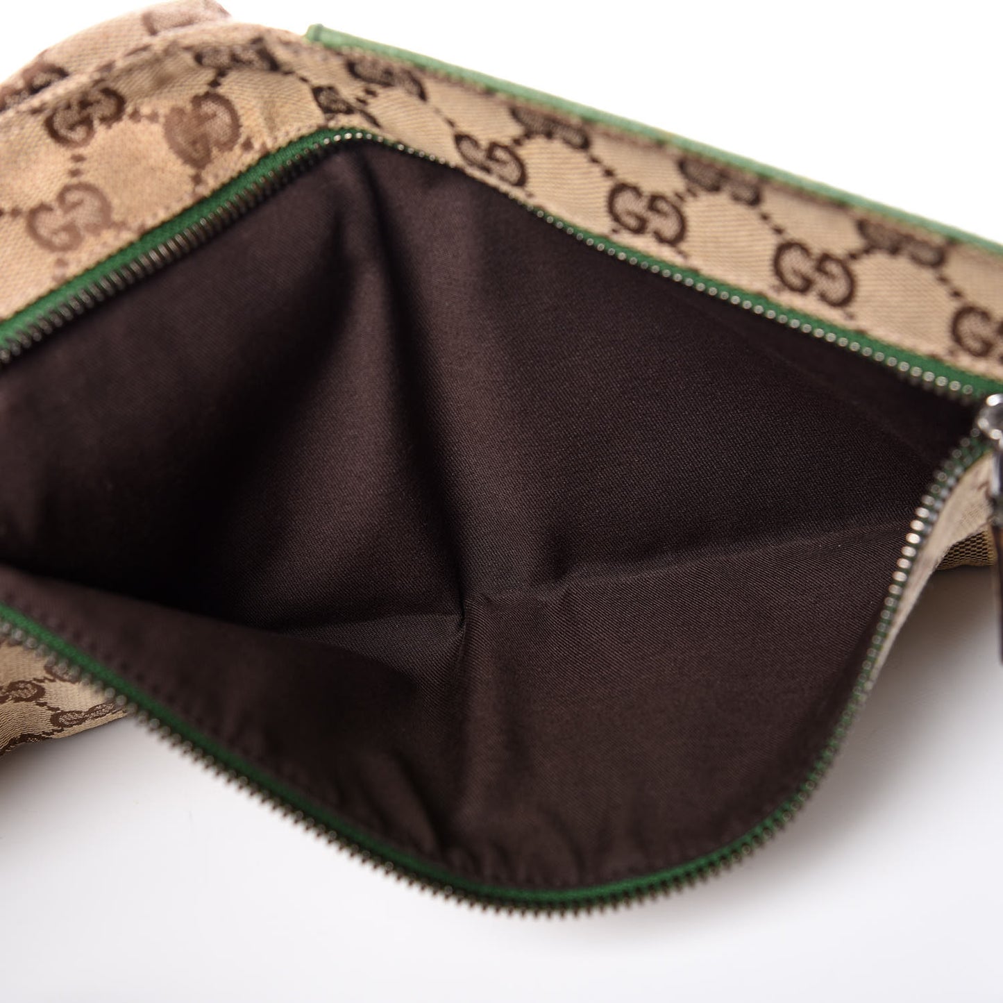 GG Monogram Web Double Pocket Belt Bag Green