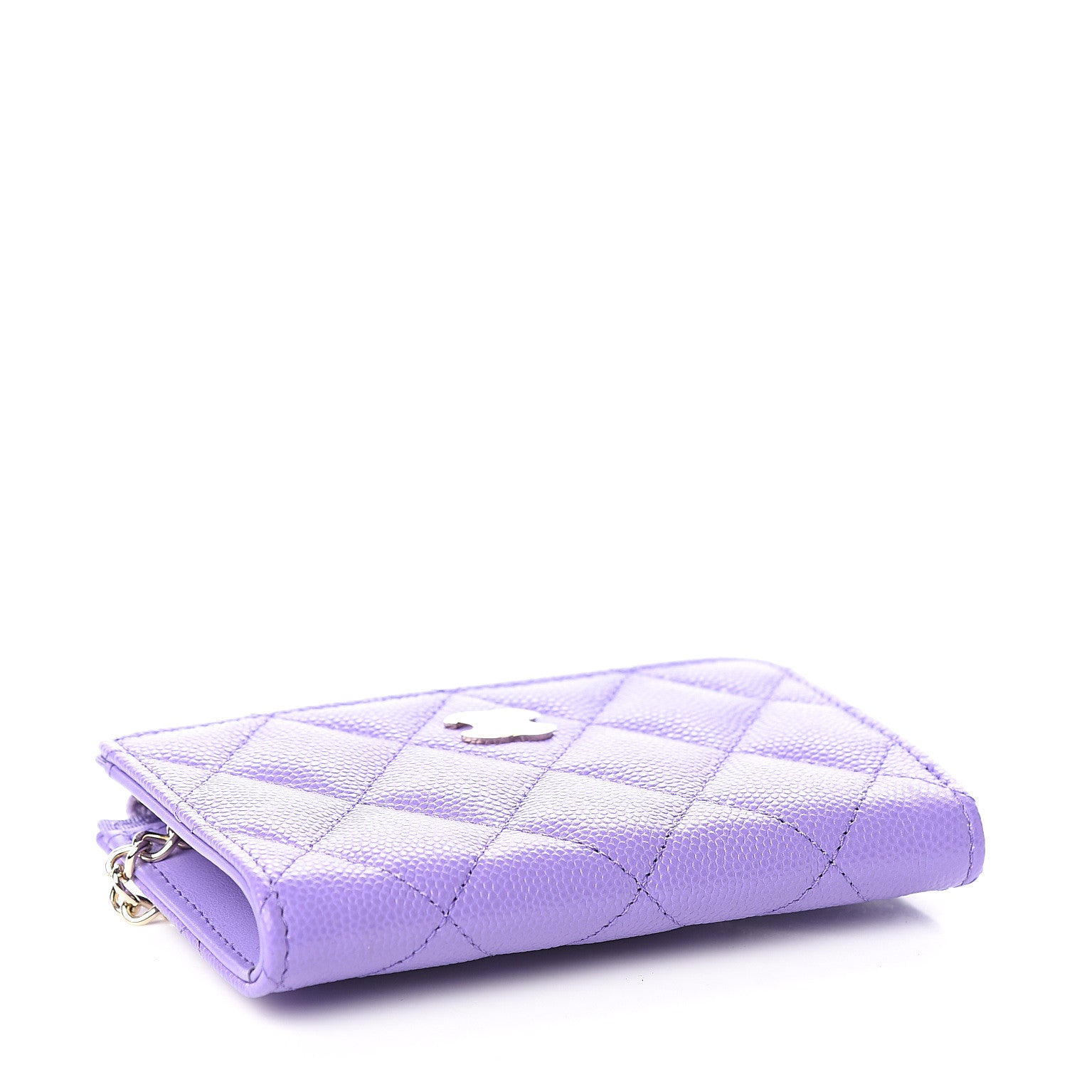 Chanel Caviar Quilted Zipped Key Holder Case Purple 3 of 7
