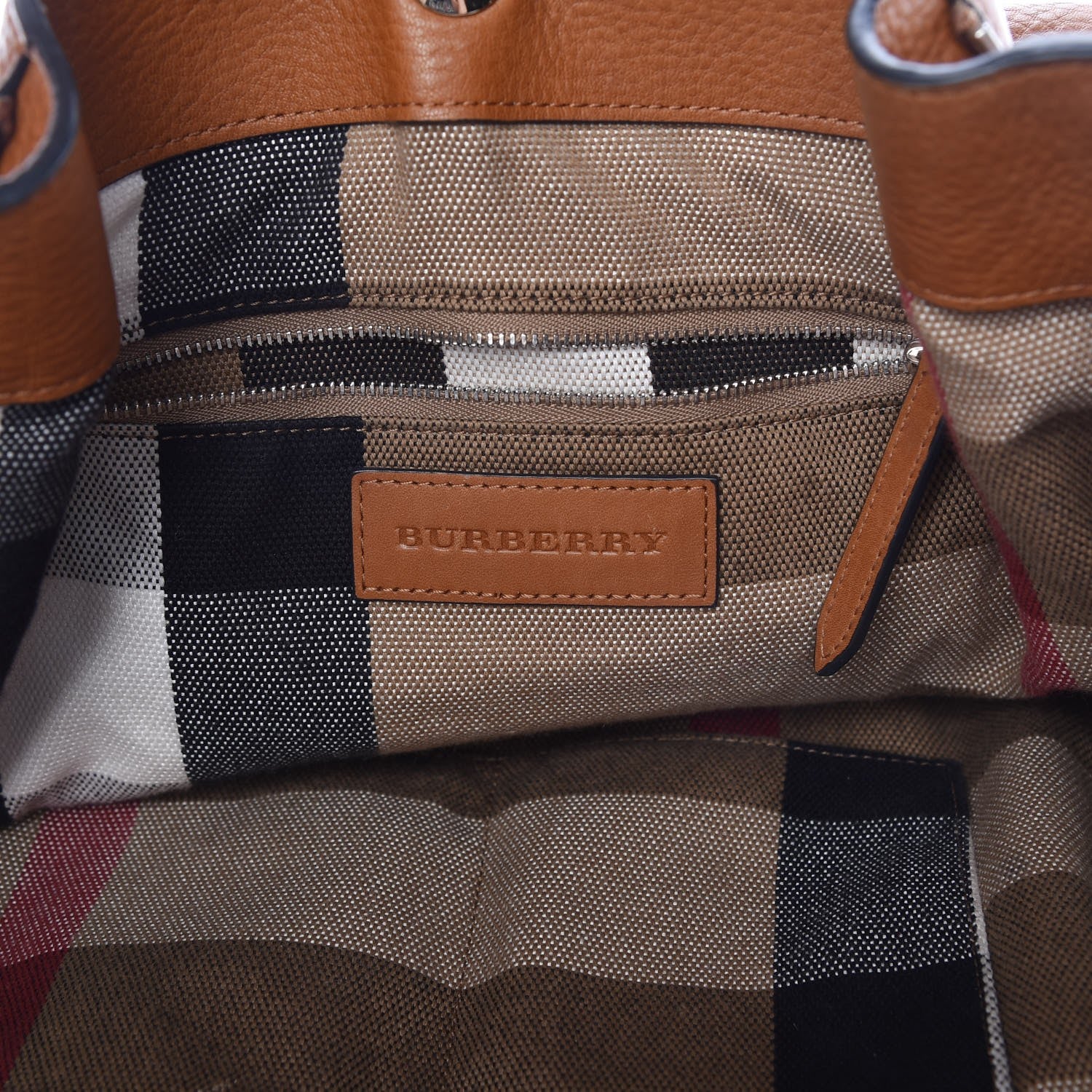 Burberry Grainy Calfskin House Check Medium Maidstone Tan 6 of 16