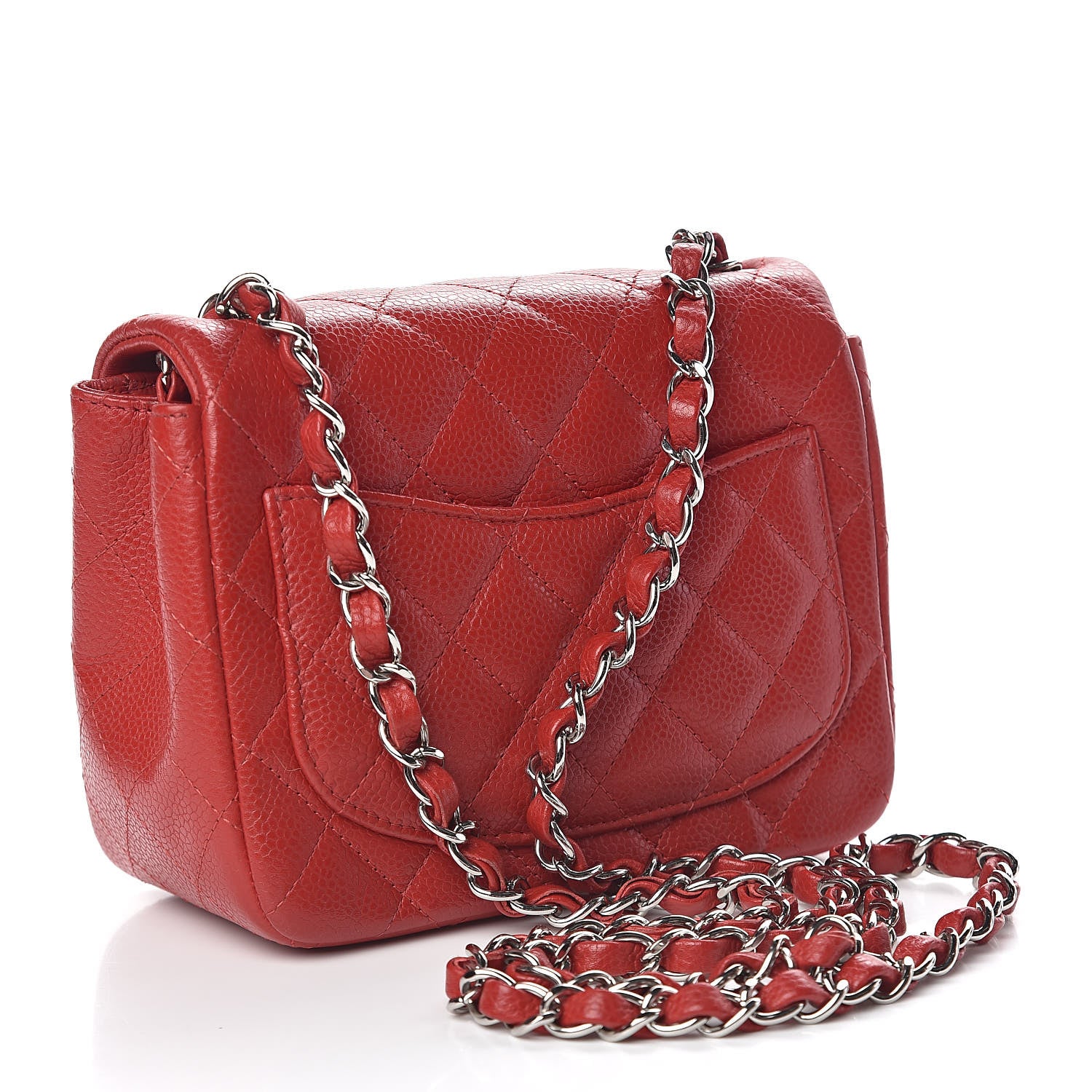 Chanel Caviar Quilted Mini Square Flap Red 3 of 10